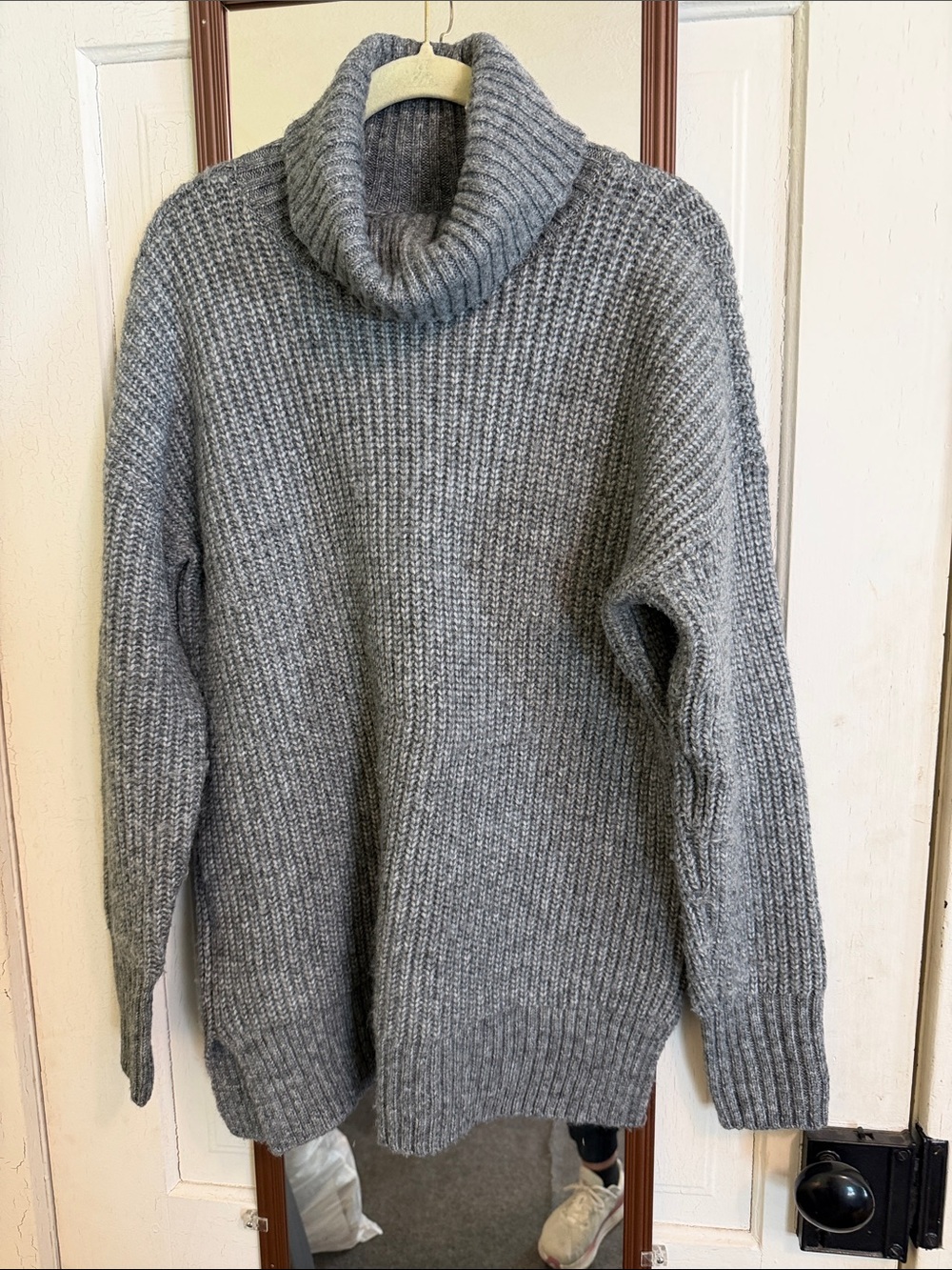 Nine West Heather Gray Chunky Turtleneck Sweater